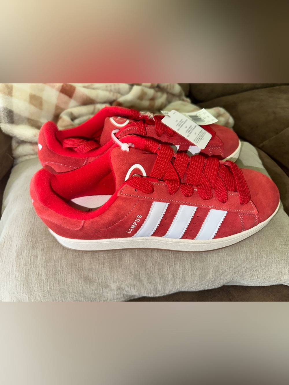 adidas Campus Suede Sneakers - Red/White